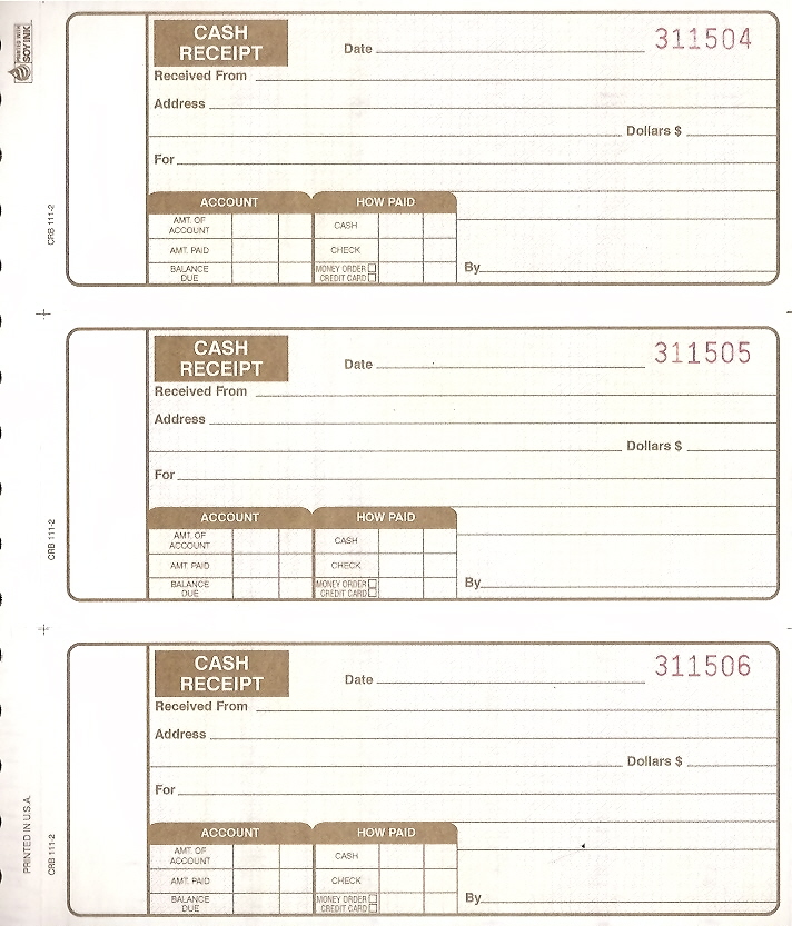 How To Fill Out A Receipt Book For Cash / Free Printable Receipt